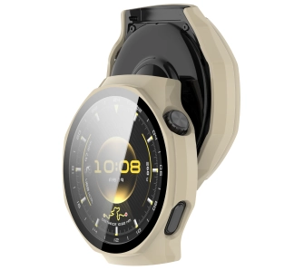 Nakładka na tarczę Bizon ze szkłem do Huawei Watch GT6 Pro 46mm Beżowy