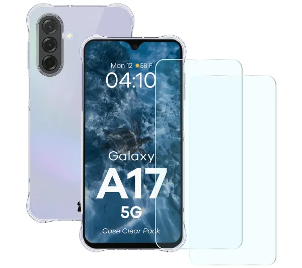 Bizon elastyczne etui Salpa + 2x szkło hartowane Clear Pack do Samsung Galaxy A17 5G