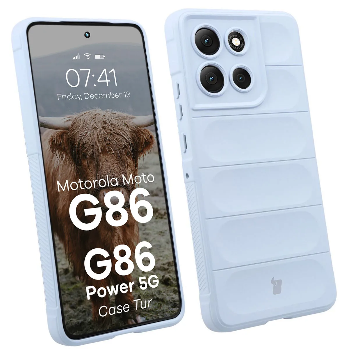 Etui Bizon Pancerne Tur do Motorola Moto G86 5G/G86 Power 5G Jasnoniebieski
