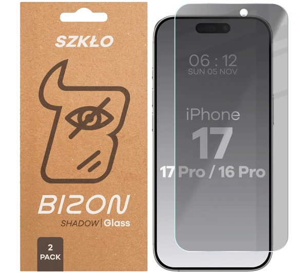 Bizon prywatyzujące Clear Shadow Duo do iPhone iPhone 17 / 17 Pro / 16 Pro