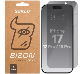 Folia hydrożelowa Bizon prywatyzujące Clear Shadow Duo do iPhone iPhone 17 / 17 Pro / 16 Pro