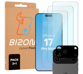 Bizon 3x Szkło hartowane + szybka na aparat iPhone 17 Pro Max