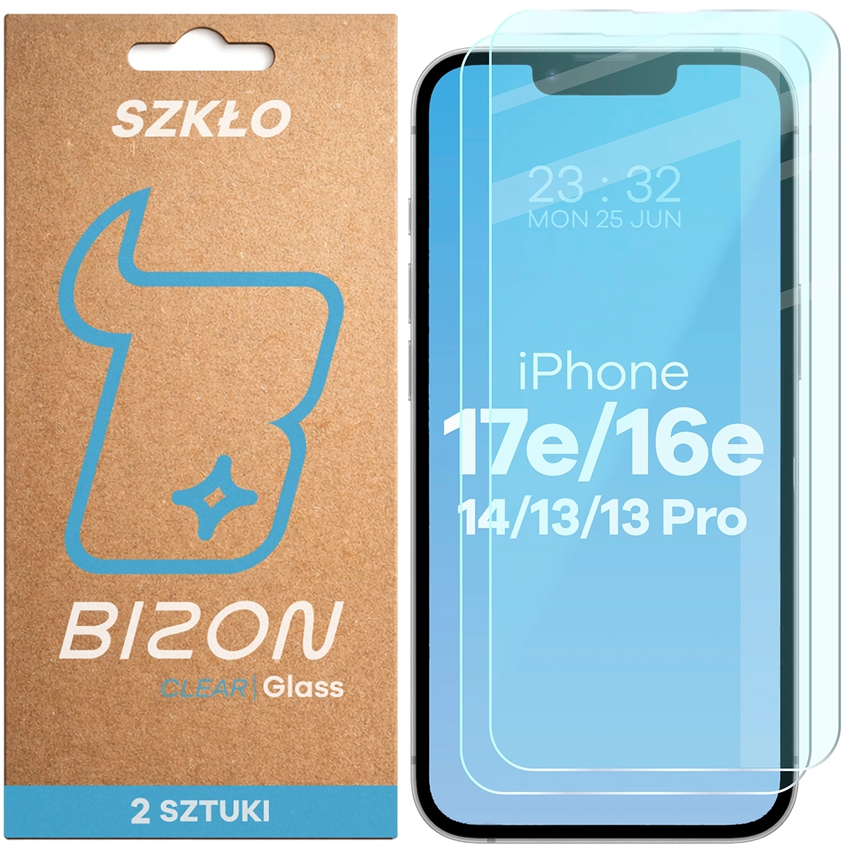 Szkło hartowane Bizon Clear Duo do iPhone 16e / 14 / 13 Pro / 13 / 17e