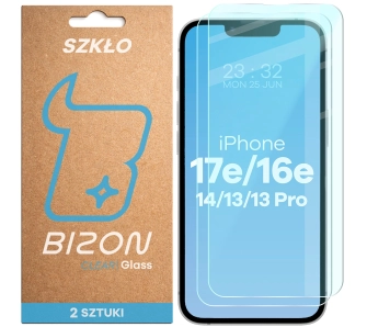 Szkło hartowane Bizon Clear Duo do iPhone 16e / 14 / 13 Pro / 13 / 17e
