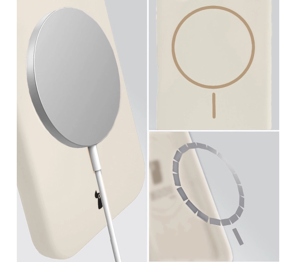 Bizon Silikonowe Soft  z MagSafe do Apple iPhone 17 Ecru