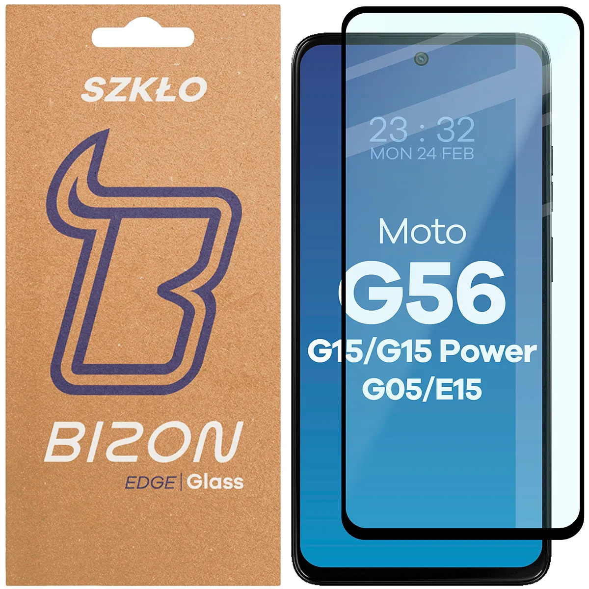 Szkło hartowane Bizon pełne Edge 2 do Motorola Moto G56 5G / G15 5G / G15 Power / G05 /  E15
