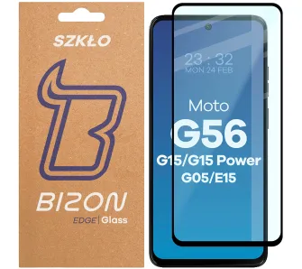 Szkło hartowane Bizon pełne Edge 2 do Motorola Moto G56 5G / G15 5G / G15 Power / G05 / E15