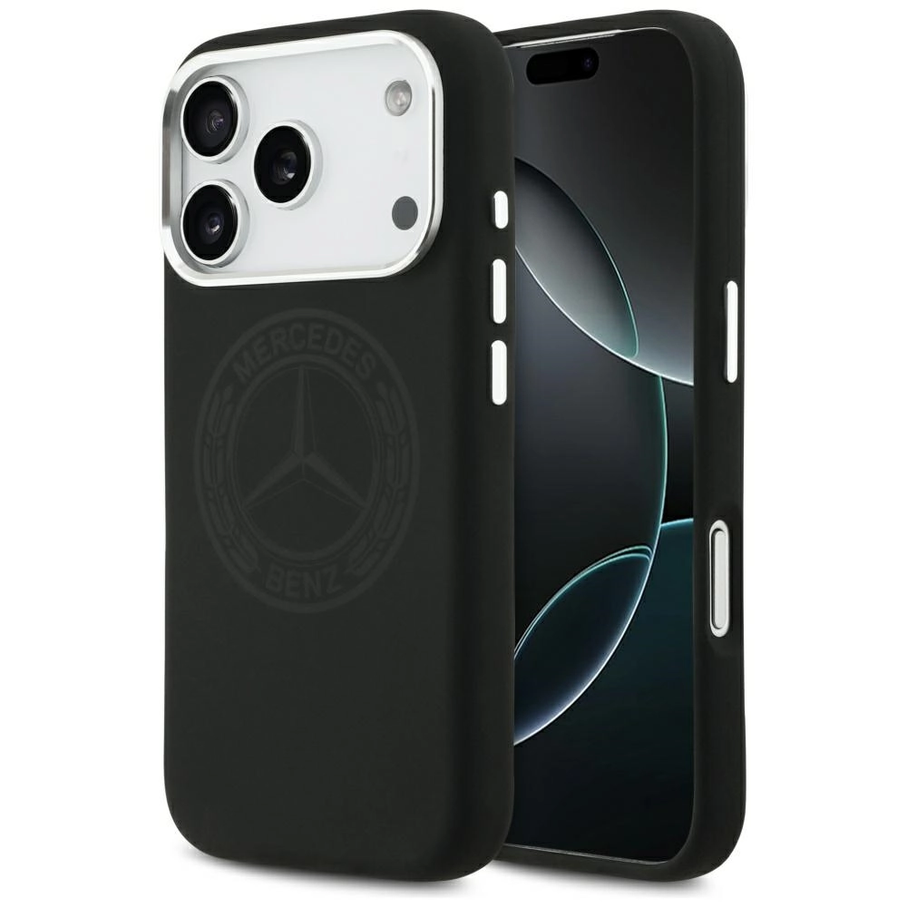 Etui Mercedes-Benz Silicone Vintage Logo MagSafe do iPhone 17 Pro Czarny