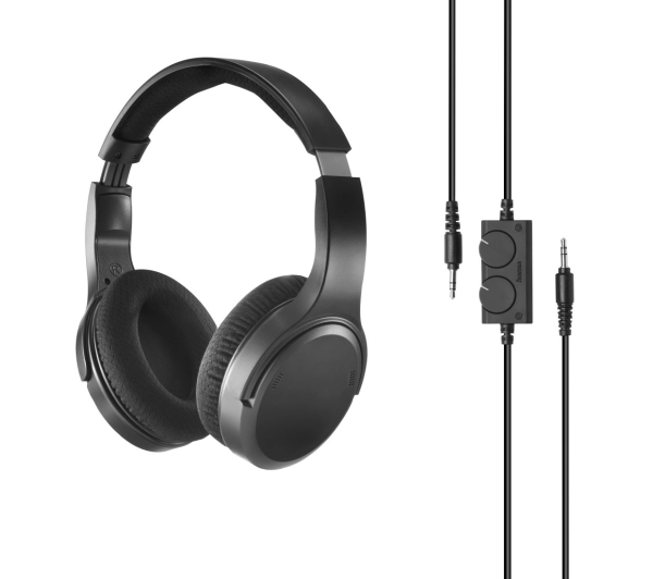 Hama 00221846 TV Headphones Cable Nauszne Kabel 6m Regulacja Głośności Czarny