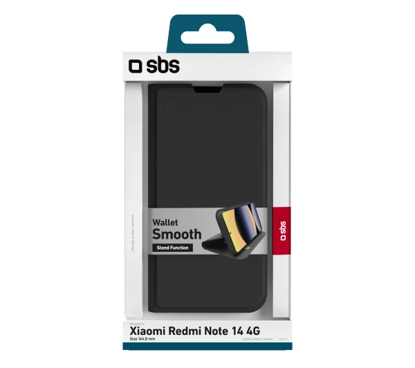 SBS Wallet Smooth do Xiaomi Redmi Note 14 4G Czarny