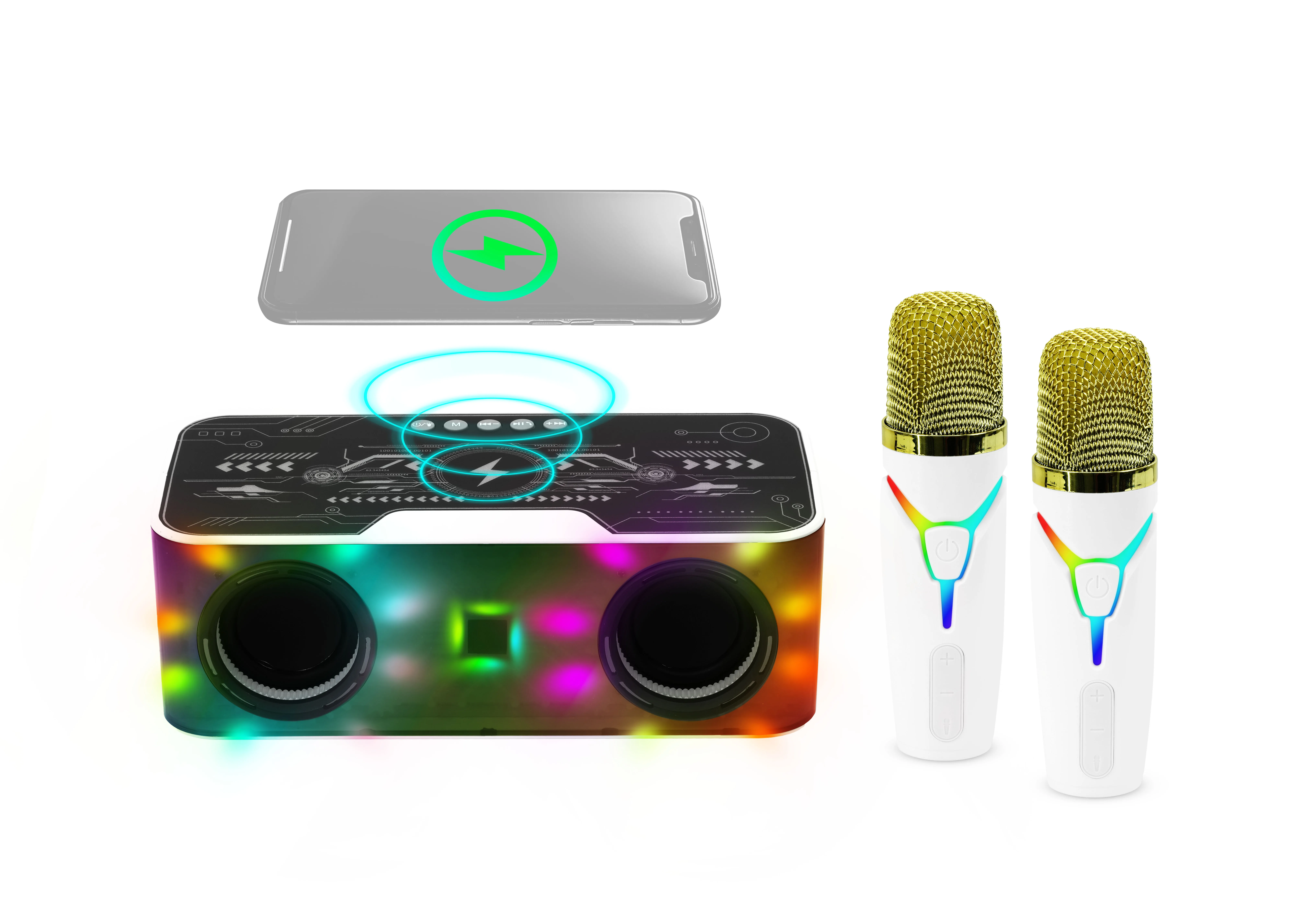 Zestaw karaoke Musicmate MM-SC355 ChargeTunes Bluetooth Radio FM Biały
