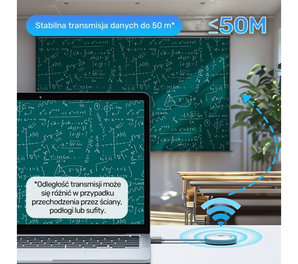 Unitek V1183A01 Zasięg do 50m Biały