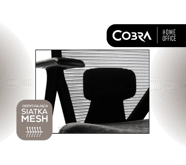 Cobra Office One HF306BK Biurowy do 150kg Tkanina Czarny - Kup na Raty - RRSO 0%