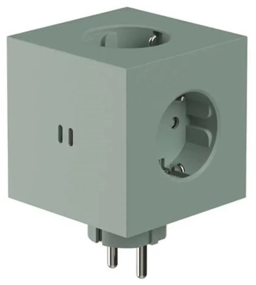 Rozgałęziacz Avolt Square 2 3 gniazda 2x USB-C Zielony