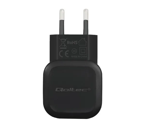 Qoltec 50195 USB-A 12W Czarny + Kabel microUSB