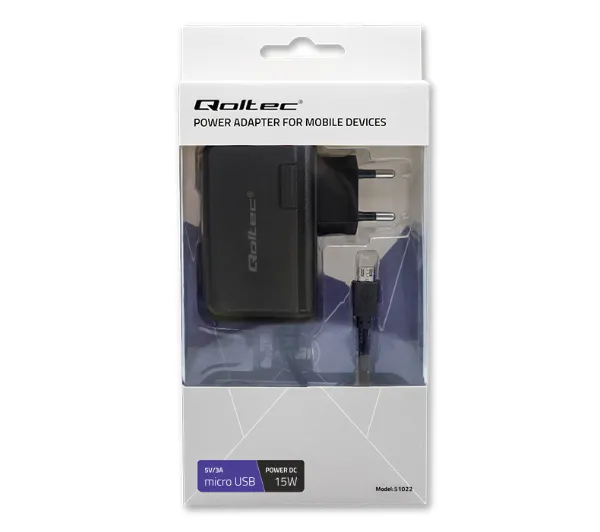 Qoltec 51022 microUSB 15W Czarny
