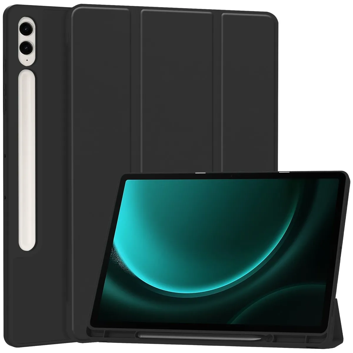 Etui na tablet Bizon Case Tab Lizard z klapką do Samsung Galaxy Tab S9 FE Plus Czarny