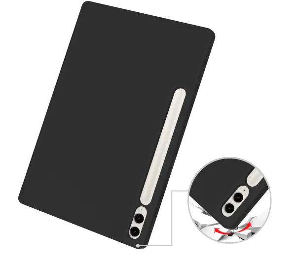 Bizon Case Tab Lizard z klapką do Samsung Galaxy Tab S9 FE Plus Czarny