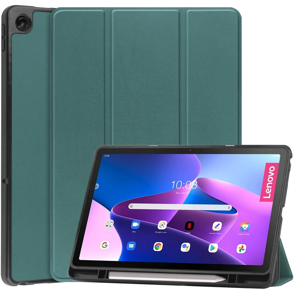 Etui na tablet Bizon Case Tab Lizard z klapką do Lenovo Tab M10 Plus 3 gen. Ciemnozielony
