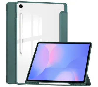 Etui na tablet Bizon Case Tab Clear Matt z klapką do Samsung Galaxy Tab S10 FE Plus Ciemnozielony