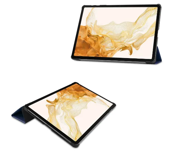 Bizon Case Tab Croc z klapką do Samsung Galaxy Tab S8 Plus / S7 Plus Granatowy