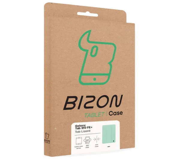 Bizon Case Tab Lizard z klapką Samsung Galaxy Tab S10 FE Plus Miętowy