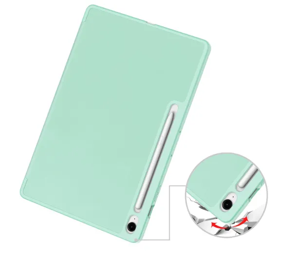 Bizon Case Tab Lizard z klapką Samsung Galaxy Tab S10 FE Plus Miętowy