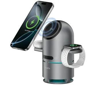 Ładowarka indukcyjna 4smarts ChargeBot Sound Qi2 Szary