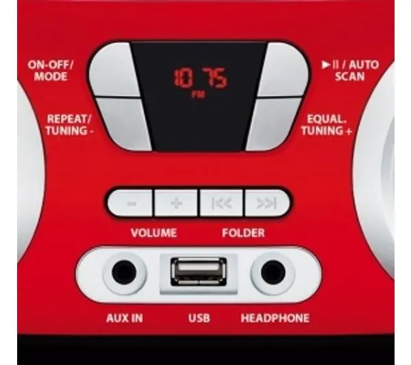 Manta MM9210BT CHILLI Bluetooth Czarno-czerwony + Słuchawki MNH02 - ⚡ EURO HIT CENOWY! ⚡