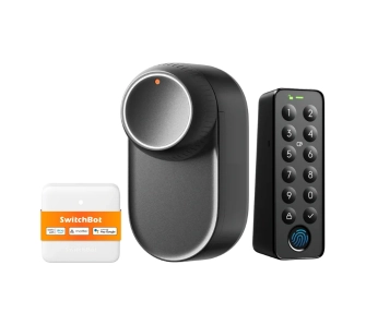 Zamek SwitchBot Lock Ultra Touch Combo 3w1 z centralką Hub Mini Matter i klawiaturą Keypad