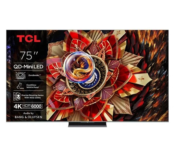 TCL 75C9K 75" QD-Mini LED 4K 144Hz Google TV Dolby Vision IQ Dolby Atmos HDMI 2.1 DVB-T2 + Soundbar TCL Q65H - Kup na Raty - RRSO 0%