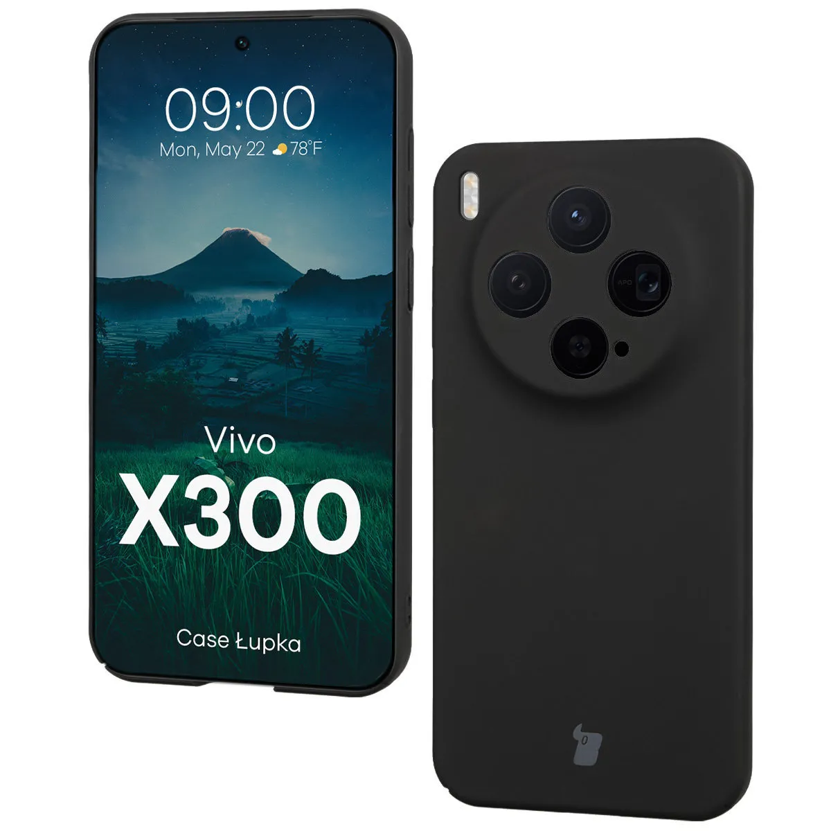 Etui Bizon Łupka do Vivo X300 Czarny
