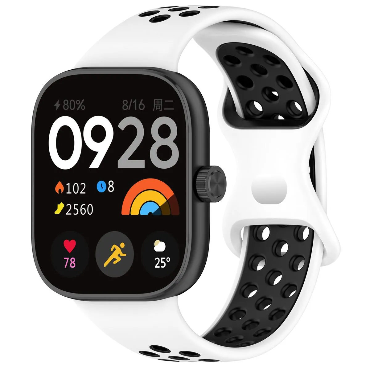 Pasek Bizon Strap Watch Octo do Xiaomi Smart Band 8 Pro / 9 Pro / Redmi Watch 4 / 5 Czarno-biały