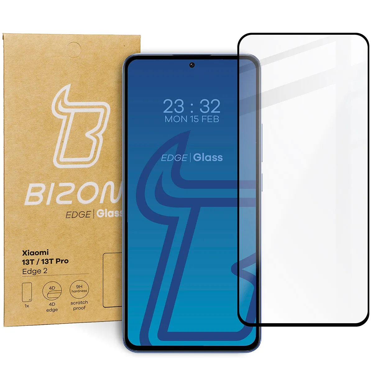 Szkło hartowane Bizon pełne Edge 2 do Xiaomi 13T Pro / 13T