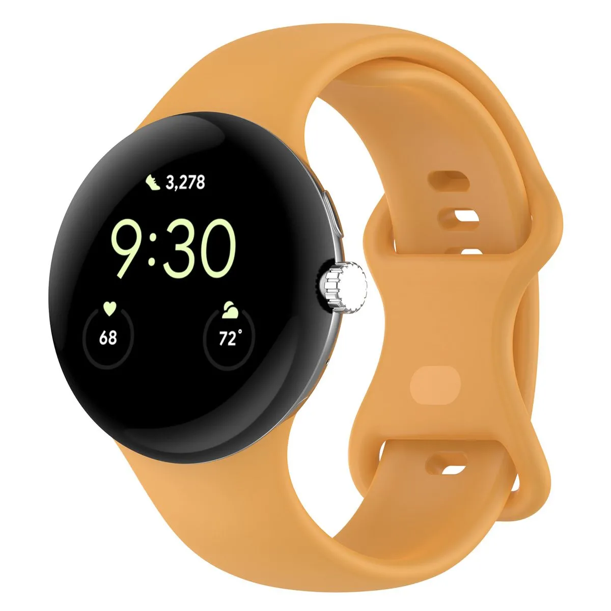 Pasek Bizon Strap Watch Silicone S do Google Pixel Watch 4 / 3 45mm Żółty