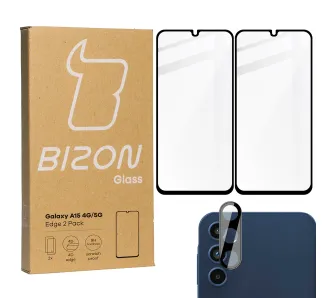 Zestaw ochronny Bizon 2x Szkło + szybka na aparat Edge 2 Pack do Samsung Galaxy A15 5G/4G