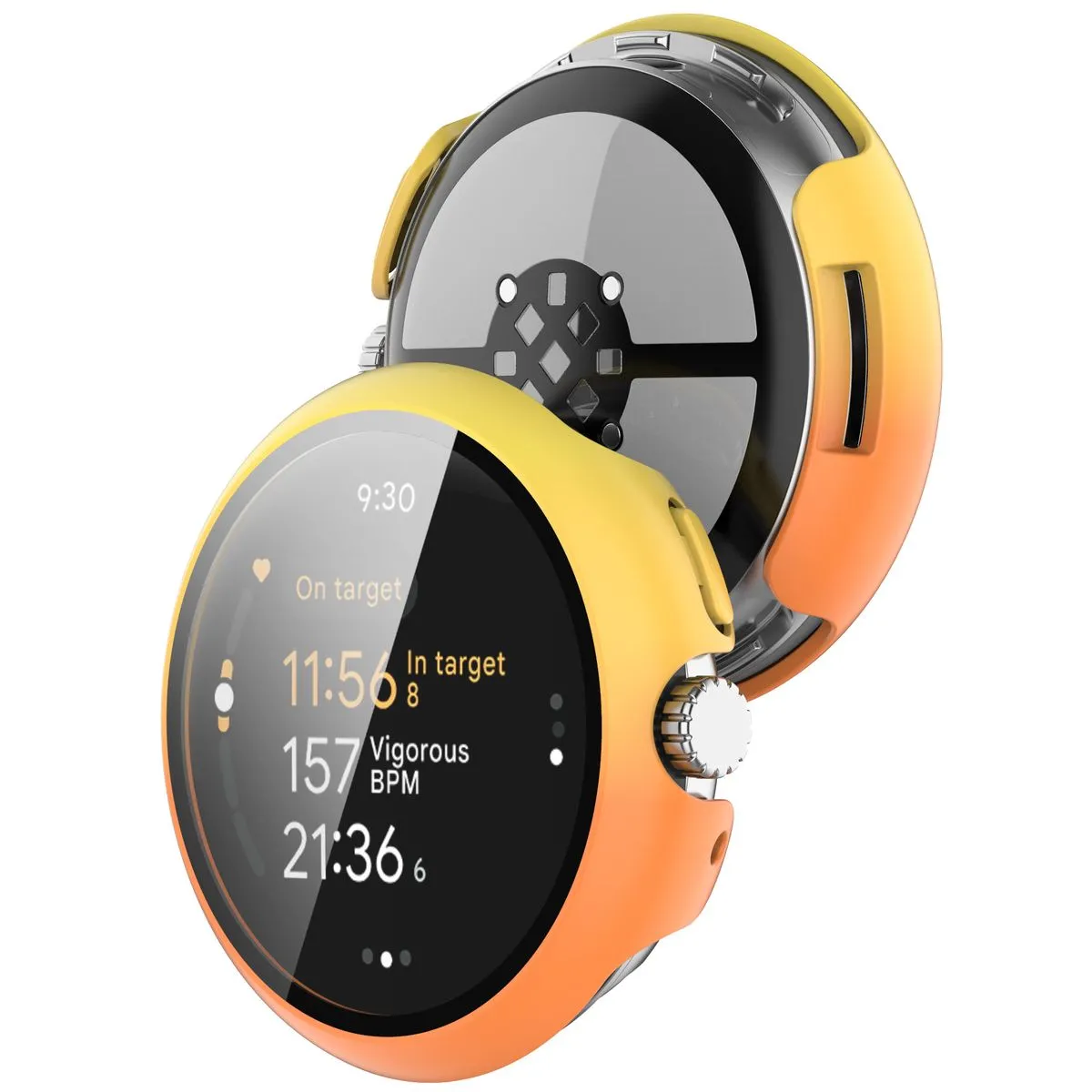 Etui Bizon Case Watch Adamo do Google Pixel Watch 3 45mm Żółtopomarańczowy