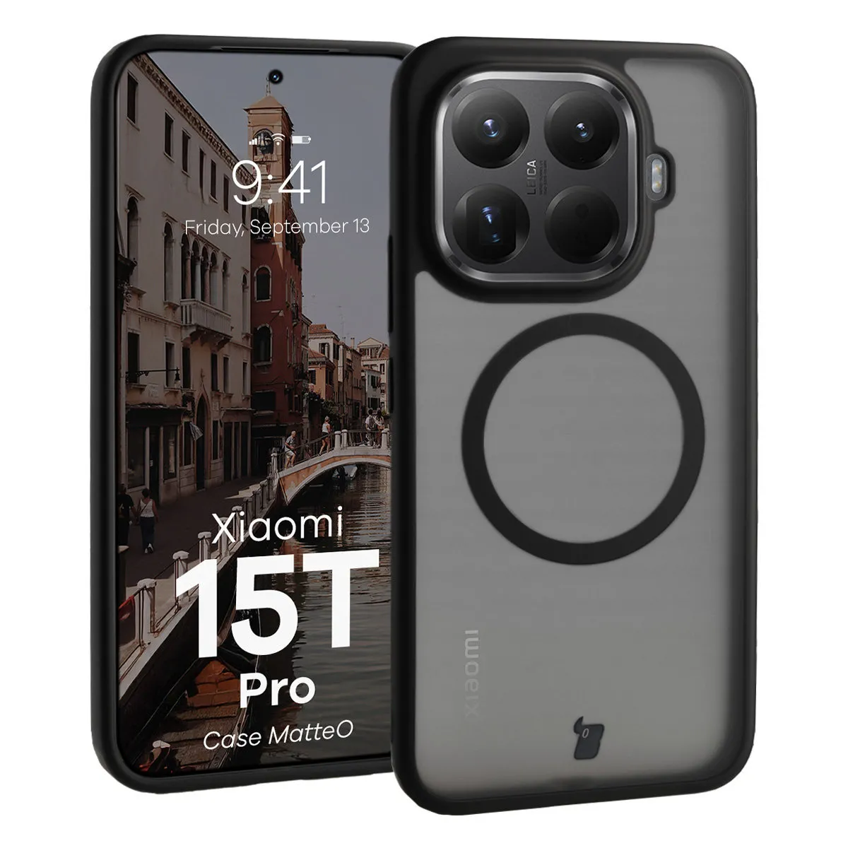 Etui Bizon MatteO do Xiaomi 15T Pro Przydymiony-czarny