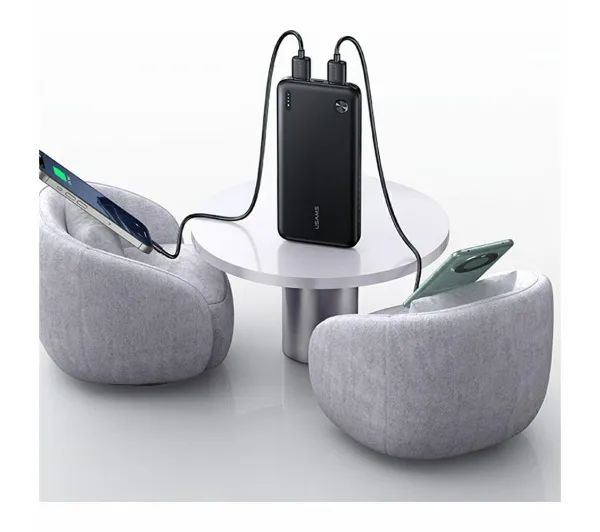 USAMS PB83 2xUSB-A 1xUSB-C 10000mAh Biały