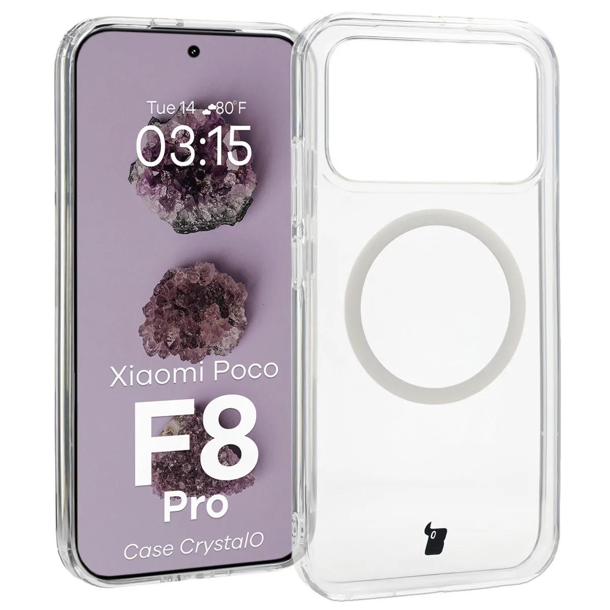 Etui Bizon CrystalO do Xiaomi POCO F8 Pro Przezroczysty