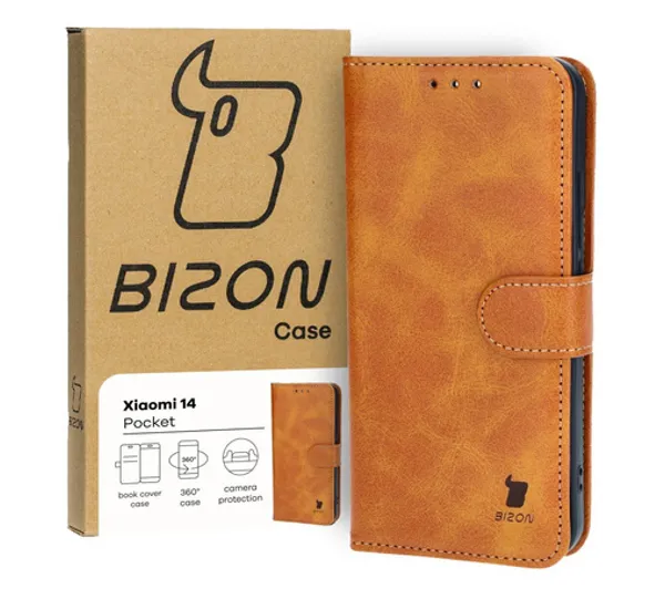 Bizon z klapką Pocket do Xiaomi 14 Brązowy