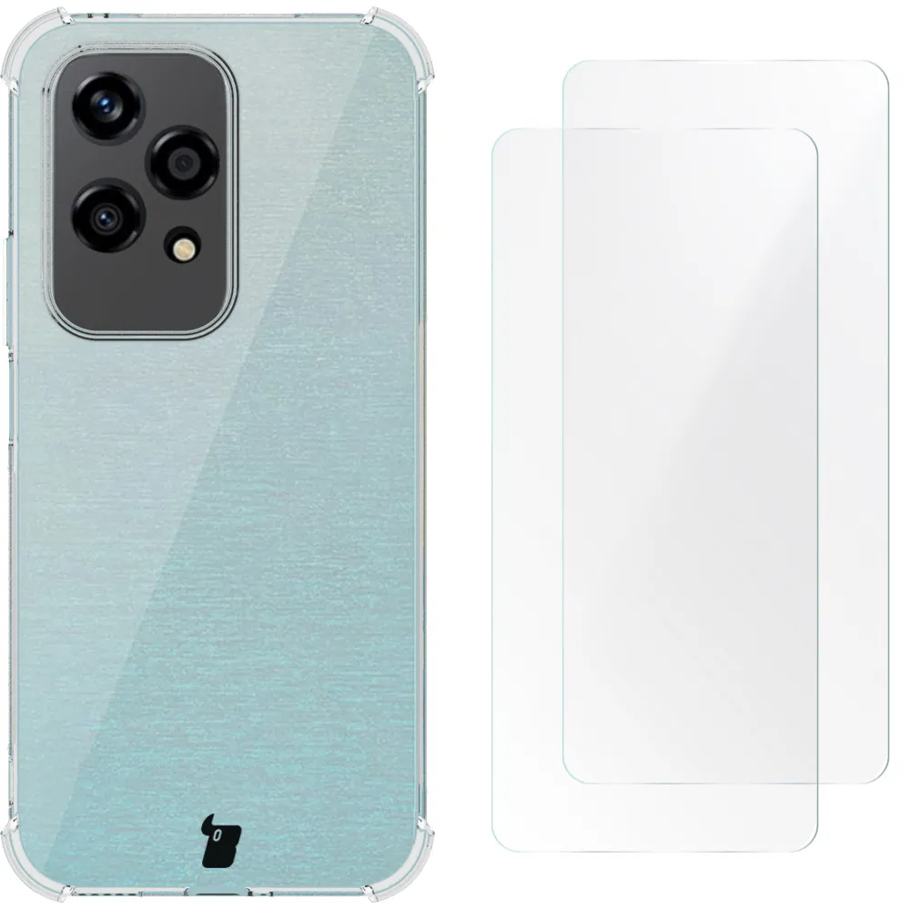 Etui Bizon elastyczne etui + 2x folia ochronna Clear Pack do Honor 200 Lite