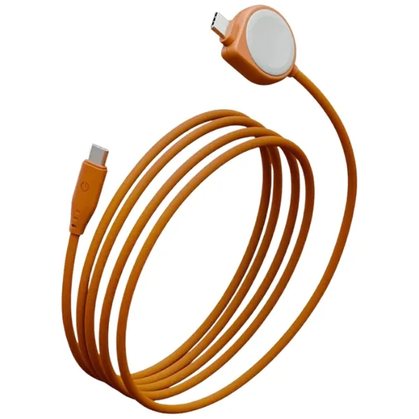 Kabel Energea Flow Duo Watch 2w1 USB-C do USB-C 60W 1,5m Pomarańczowy