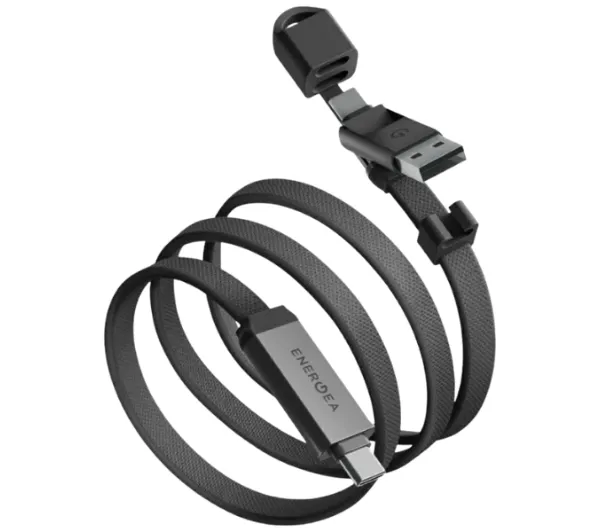 Energea Sheath Travel 2w1 USB-C do USB-C/USB-A 60W 1,2m Szary