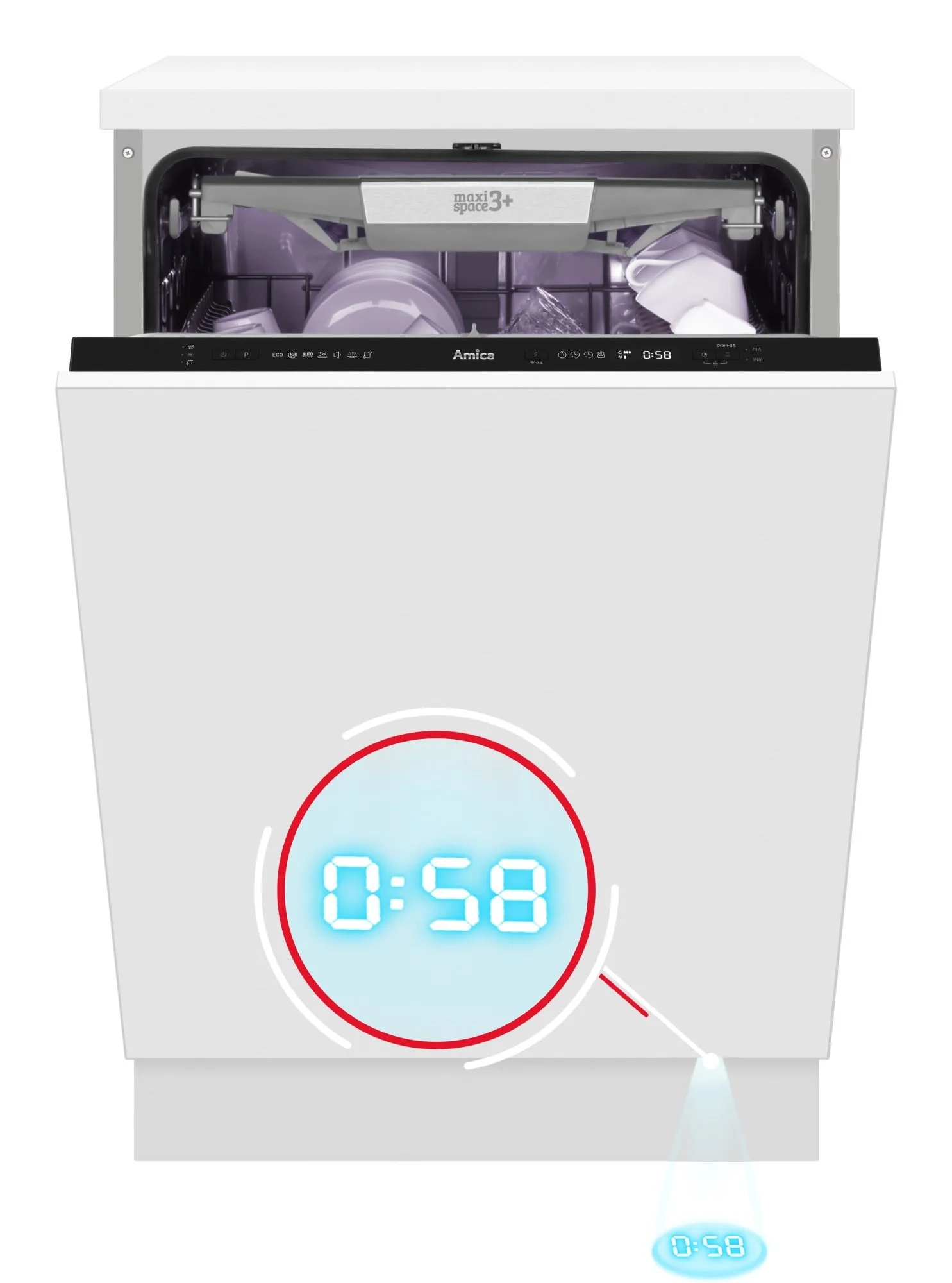 Zmywarka Amica DIM66B7ELOWCiD 59,8cm Kosz na sztućce