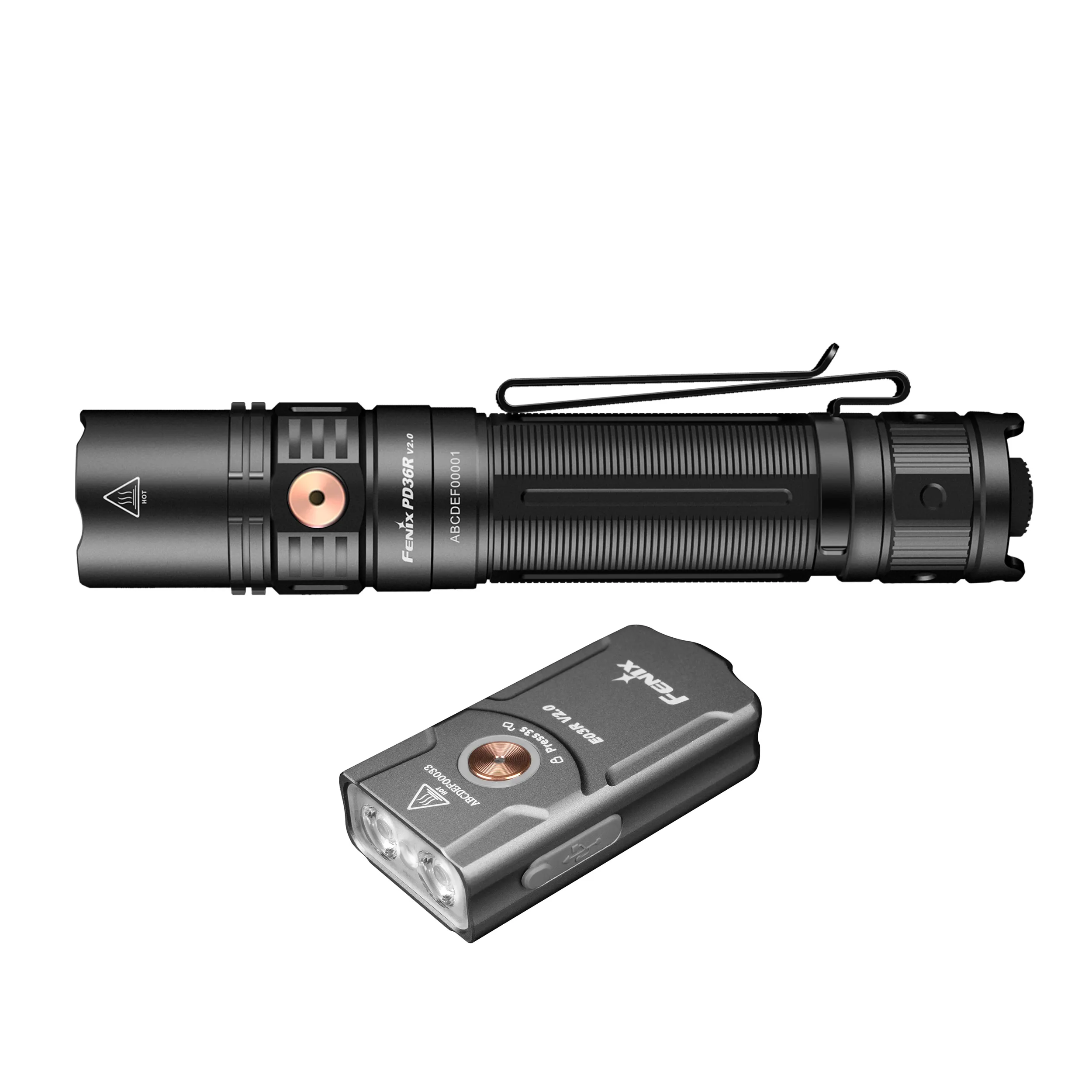 Zestaw latarek Fenix PD36R Pro i E03R V2.0 Szary