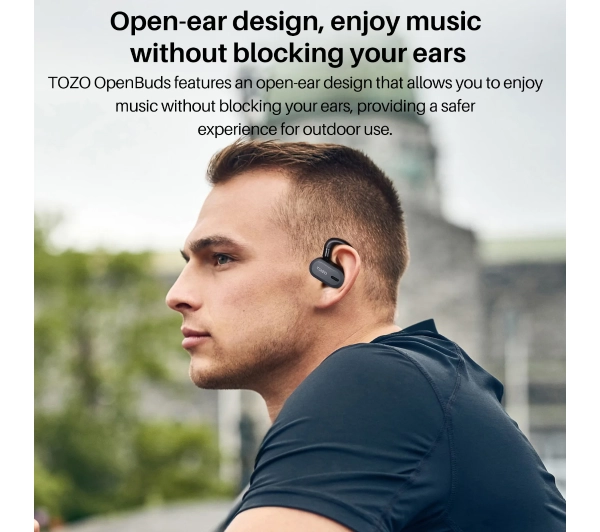 Tozo OpenBuds Douszne Bluetooth 5.3 Czarny