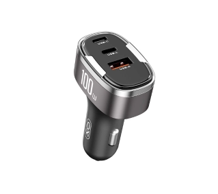 XO CC61 USB-A USB-C Lightning 100W Czarno-szary