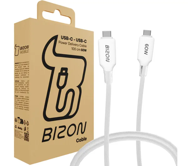 Bizon C354 USB-C do USB-C 60W 1m Biały