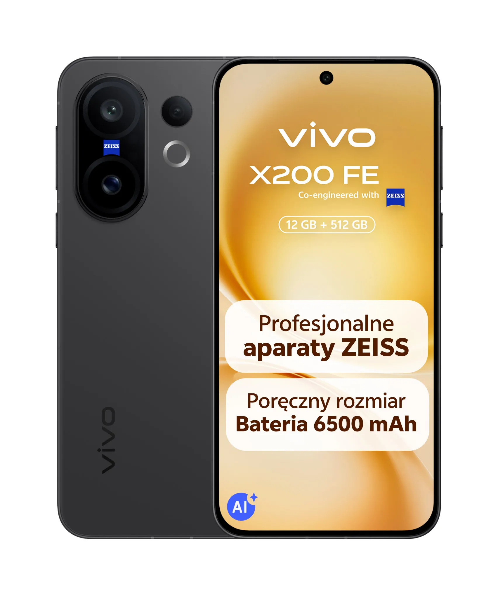 Smartfon vivo X200 FE 12/512GB 6,31" 120Hz Czarny